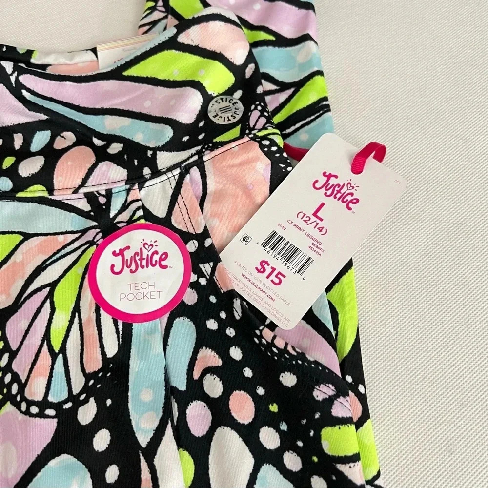 Justice Ankle Girls Butterfly Print Collection Legging Multicolored High Rise - Picture 13 of 13